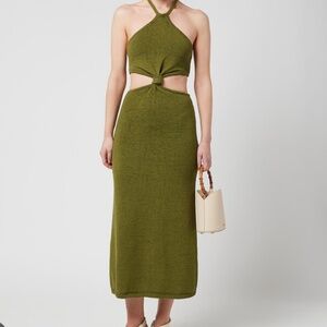 Cult Gaia Cameron Dress in Olive Green size XS.
